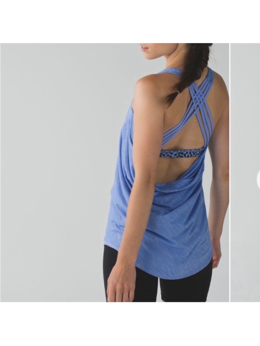 Lululemon wild tank lullaby periwinkle leopard spots sports bra tank work out 4